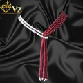 Bright Ruby Knot Tassel Mala (Lariat Style Necklace) image 0