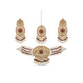 Maroon & Gold Bridal Choker Set (Complete Wedding Jewellery Set)