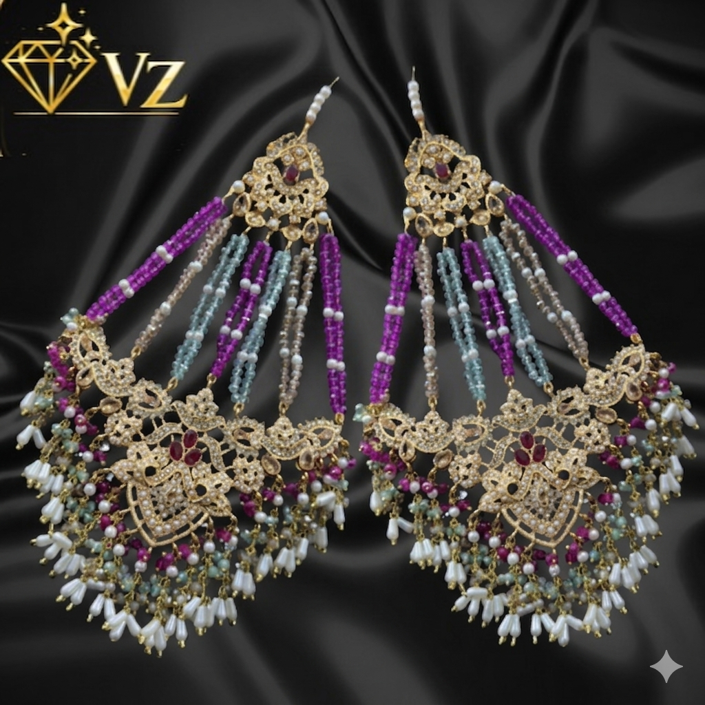Nauratan Maharani Jhumar (Bridal Passa Headpiece) image 1