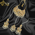 Noor Mahal 3D Kundan Bridal Choker Set with Pearl & Green Stones (Real Stone Finish) image 0