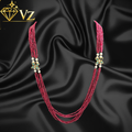 Vz Classic Ruby & Gold Plated Mala Set image 0