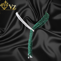 Luxury Green & Pearl Lariat Mala Necklace (Multi-Strand Bridal Mala) image 0