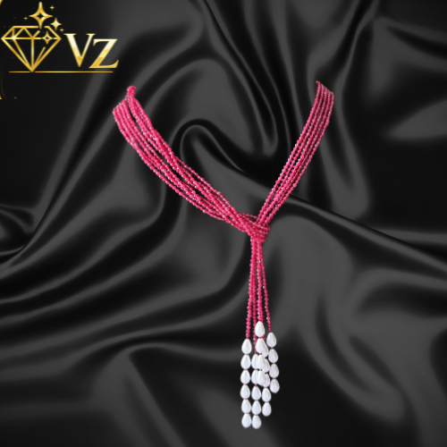 The Vz Radiant Ruby Tassel Mala Set image 0