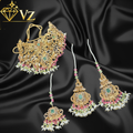 Rangrez Nauratan Sahara Bridal Set – Multi Color Kundan Choker Set image 0